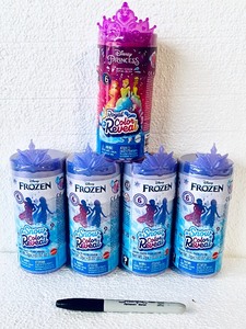 lot 337 image: Lot Of 5 New - (4) Disney Frozen Snow Color Reveal Small Dolls & (1) Princess Royal Color Reveal with 6 Surprises Including Figure and Accessories - As Shown - Total Retail $40