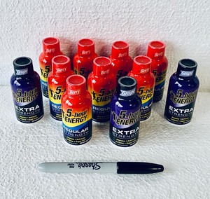 lot 347 image: Lot Of 11 New - 5 Hour Energy Shot (8) Regular Strength Berry & (3) Extra Strength Grape, 1.93 Oz Each Bottle - As Shown - Total Retail $25