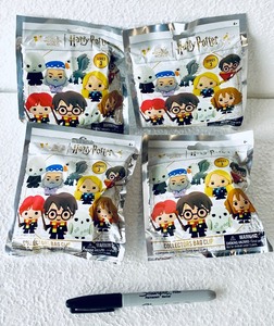 lot 377 image: Lot Of 4 - New Wizarding World Harry Potter Series 3 Collectors Mystery Figural Bag Clips - As Shown - Total Retail $28
