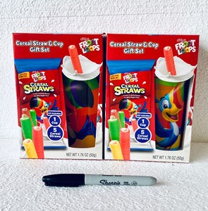 lot 397 image: Lot Of 2 - New FruitLoops Themed Cups - As Shown - Total Retail $30 - READ