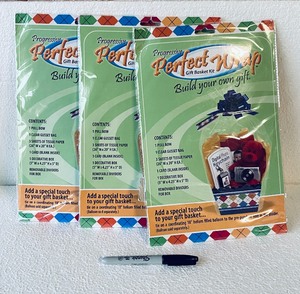 lot 402 image: Lot Of 3 - New Progressive Gift Wrap Gift Basket Kit - As Shown - Total Retail $30