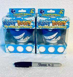 lot 405 image: Lot Of 2 - New Suddy Buddy The Bubble Bath Maker, Shark - As Shown - Total Retail $40
