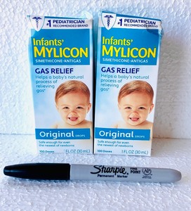 lot 423 image: Lot Of 2 - New Mylicon Infant Original Anti-Gas Relief Drops, 1 fl oz Each Box - As Shown - Total Retail $26