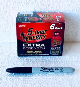 lot 425 image: Lot Of 6 - New 5 Hour Energy Shot Extra Strength Berry, 1.93 Oz Each Bottle - As Shown