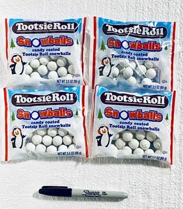 lot 469 image: Lot Of 4 - New Tootsie Roll Candy Coated Snowballs, 3.5 Oz Per Bag - As Shown - Total Retail $24