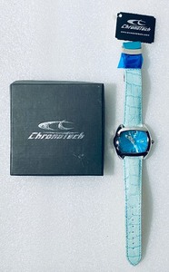 lot 300 image: New Other ChronoTech Stainless Steel Blue Band Watch, Model# CT.2188L01 - In Condition As Shown - Retails New $89 $$ - READ