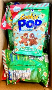 lot 203 image: Lot Of 8 - New Cookie Pop Popcorn Iced Gingerbread, 5.25 Oz Per Bag - As Shown - Total Retail $48