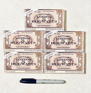 lot 508 image: Lot Of 5 - New Harry Potter One Way Ticket London To Hogwarts Milk Chocolate With Crisped Rice, 1.5 Oz Per Box - As Shown - Total Retail $30