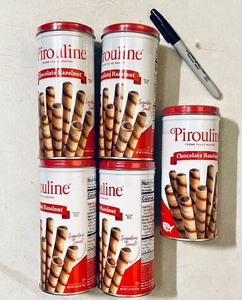 lot 505 image: Lot Of 5 - New Priouline Crme Filled Wafers Chocolate Hazelnut, 3.25 Oz Per Container - As Shown - Total Retail $35