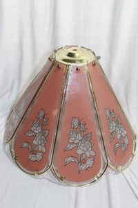 lot 18 image: Glass and Brass Lamp Shade
