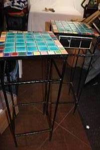 lot 71 image: Two Mosaic Tile Top Accent Tables
