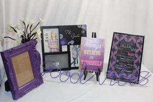 lot 96 image: Purple Picture Frames, Wall Plaques and More