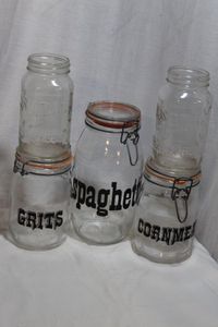 lot 110 image: Glass Canisters and Atlas Canning jars