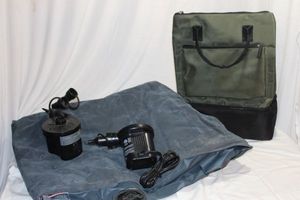 lot 118 image: Intext Twin Size Blow up Mattress with a Corded and Battery Powered Air  Pumps, and Cooler Bag