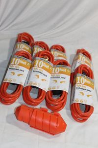 lot 132 image: Unused 10 Foot Heavy Duty Extension Cords and Plug Cover