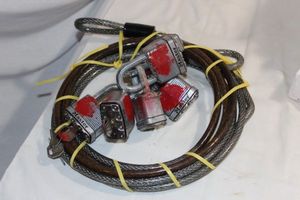 lot 226 image: Six Master Locks using Same Key, with Multiple key copies and Heavy Duty Security Wire