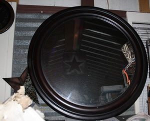 lot 241 image: Large Round Wall Mirror and Metal Decorative Star