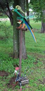 lot 40 image: Yard Art, Birds made from old tools
