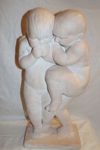 lot 17 image: Secrets Statue by Rodin Approx 21 made of Bonded stone