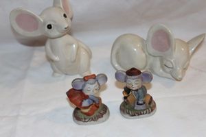 lot 18 image: Vintage Ceramic White mice and  Homco Mice