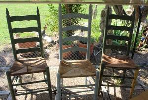 lot 132 image: Chairs Rush Weave