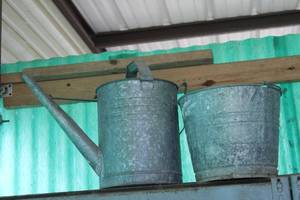 lot 191 image: Galvanized Watering Can and Bucket