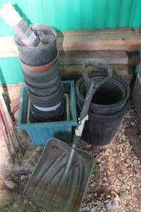 lot 211 image: Planters and Shovel