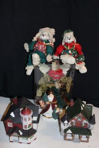 lot 154 image: Vintage Christmas Village Houses and other Decorations as shown