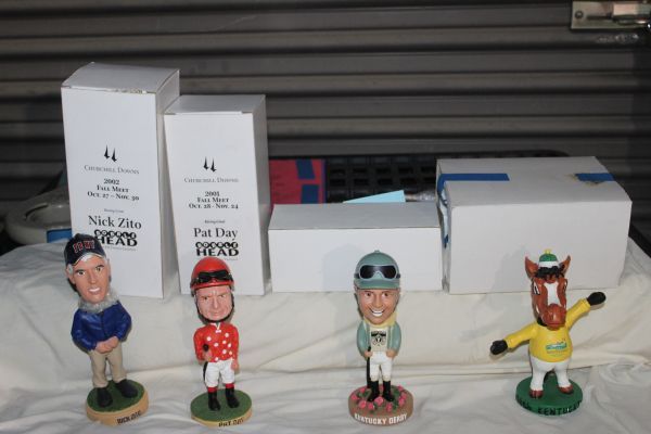 lot 4 image: Kentucky Derby Bobble Heads Nick Zito, Pat Day and more
