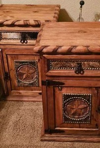 lot 11 image: Pair of Solid Wood Night Stands Made in Mexico, Matching Pieces in Lots 2, 8,& 101