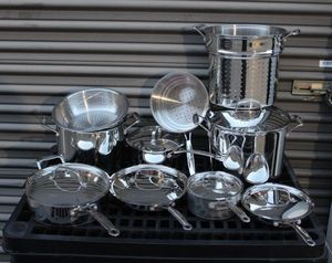 lot 12 image: Cuisinart 16 Piece Stainless Steel Cookware, Most Barely Used