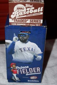 lot 95 image: Topps 1990 Traded Series Baseball cards and Prince Fielder Bobblehead