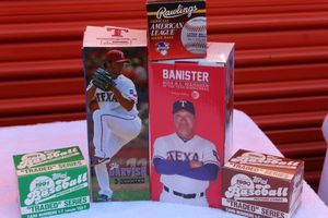 lot 131 image: Bobble Heads and Baseball Cards and also a Baseball