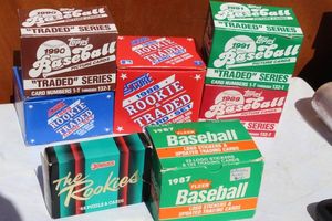 lot 107 image: Complete Score 1988 and 1989 Rookie and Traded, 1987 Fleer Updated, 1988 Donruss The Rookies, and Topps 1989, 90, and 91 Traded Series