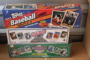 lot 66 image: Factory Sealed Topps 1993 Complete Set Series 1&2 baseball cards, Upper Deck 1990 and 91