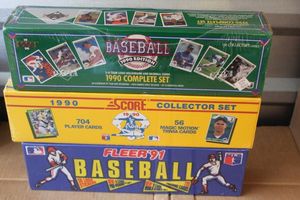lot 146 image: Factory Sealed Fleer 1991, Score1990, and 1990 Upper Deck