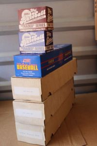 lot 192 image: Complete Set of Topps 1990 and 91, 1989 Score, and 1988 and 90 Topps Traded Sets