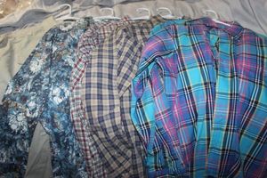 lot 243 image: Mens Long Sleeve Button Down Shirts L and XL
