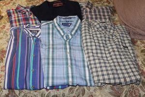lot 245 image: Mens Long Sleeve Button Down Shirts and Cardigan Sweater L and XL