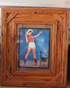 lot 228 image: 1950s Gil Algren Western Pin up Poster Come and Get It Custom Framed 22x19
