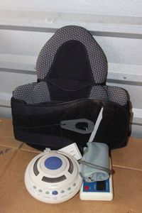 lot 318 image: Back Brace, Sound Machine and Blood Pressure Cuff
