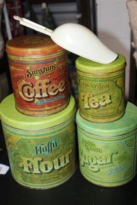 lot 321 image: Vintage Tin Canisters