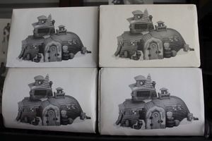 lot 342 image: Studio 56 Hand Painted Porcelain Village Pieces