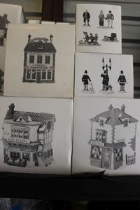 lot 351 image: Studio 56 Hand Painted Porcelain Village Pieces