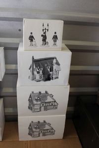 lot 355 image: Studio 56 Hand Painted Porcelain Village Pieces