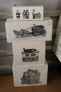 lot 356 image: Studio 56 Hand Painted Porcelain Village Pieces
