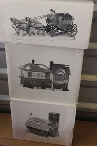 lot 357 image: Studio 56 Hand Painted Porcelain Village Pieces