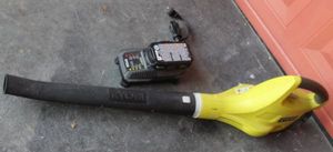 lot 332 image: Ryobi Battery Powered Blower with Charger and Two Batteries