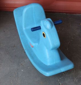 lot 334 image: Little Tikes Blue Rocking Horse
