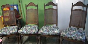 lot 367 image: Set of Four Rattan Backed Chairs